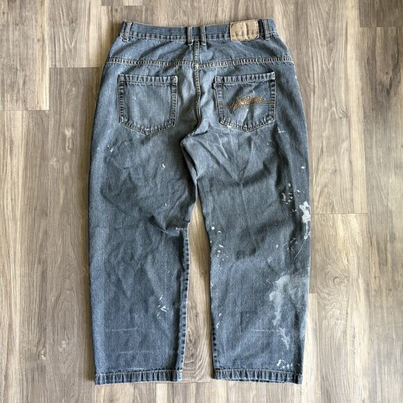 Vintage Y2K Joker Brand Jeans Men’s 36x30 Gray Wash Denim Baggy Embroidered Worn - Picture 1 of 5